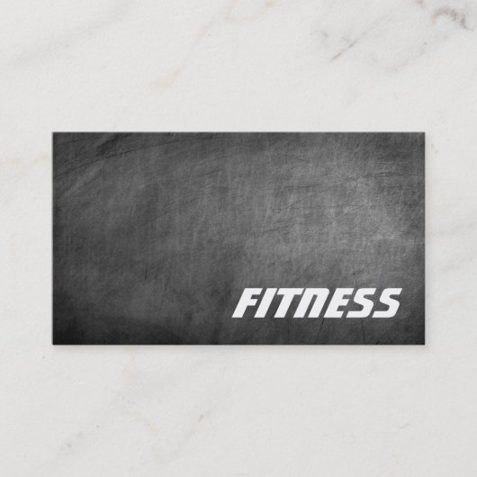Trendy Chalkboard Grau Fitness Sport Business Card Visitenkarte (Vorderseite)