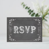 Trendy Chalkboard Matching Response Card RSVP Karte (Stehend Vorderseite)