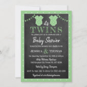 Trendy Chalkboard Neutral Twins Baby Dusche Einladung (Vorderseite)