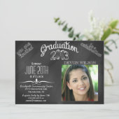 Trendy Chalkboard Typografie 2013 Abschluss Einladung (Stehend Vorderseite)