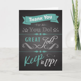 Trendy Chalkboard Vielen Dank Ihre Karte in Wertsc
