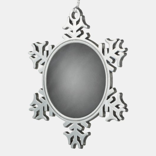 Trendy Chalkboard Vignette Schneeflocken Zinn-Ornament (Rechts)