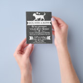 Trendy Charcoal Black Dog Grooming Flyer (Gruppe)