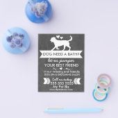 Trendy Charcoal Black Dog Grooming Flyer (Einzeln)