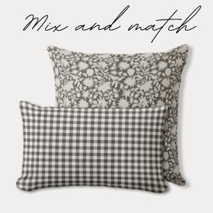 Trendy Checkered Olive Lendenkissen