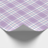 Trendy Checkered Pattern Violett Pink Blau Geschenkpapier (Ecke)