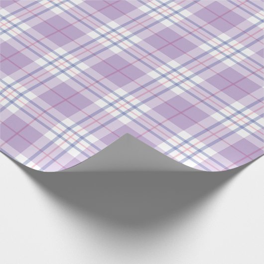 Trendy Checkered Pattern Violett Pink Blau Geschenkpapier (Ecke)