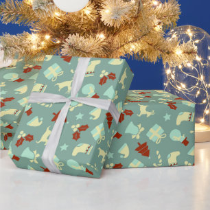 Trendy Cheerful Celebration Initial Feminine Geschenkpapier