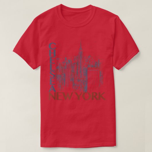 Trendy Chelsea New York Night City Poster T-Shirt (Design vorne)