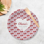 Trendy Cherry auf dem Top-Brautparty Pappteller<br><div class="desc">Trendy Cherry auf Papier-Tellern des oberen Brautparty</div>