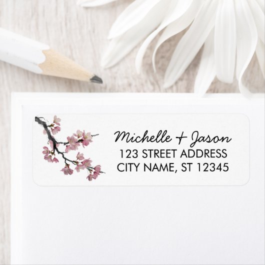 Trendy Cherry Blossom Tree Branch Rücksendeadresse (Insitu)