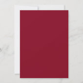 Trendy Cherry Red Minimal Script Typografie Save The Date (Rückseite)