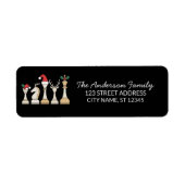 Trendy Chess Pieces Christmas Return Address       (Vorne)