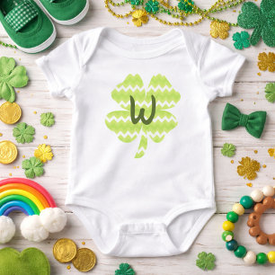 Trendy Chevron Monogram Baby Strampler