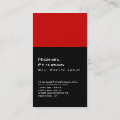 Trendy Chic Black Strip Agent Business Card Visitenkarte (Rückseite)