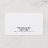 Trendy Chic Black Striping White Business Card Visitenkarte (Rückseite)