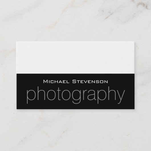 Trendy Chic Black Striping White Business Card Visitenkarte (Vorderseite)
