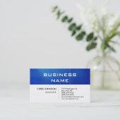 Trendy Chic Blue & White Manager Business Card Visitenkarte (Stehend Vorderseite)
