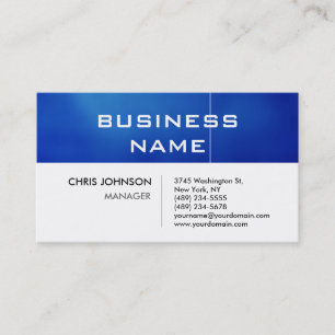 Trendy Chic Blue & White Manager Business Card Visitenkarte