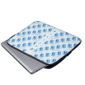 Trendy Chic Botanical Blue Watercolor Blume Laptopschutzhülle (Vorne Knopf)