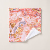 Trendy Chic Cool Gold Marmormuster Badhandtuch Set (Waschlappen)