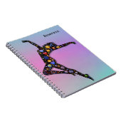 Trendy Chic Dancer on Modern Rainbow Colors Notizblock (Rechte Seite)