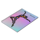 Trendy Chic Dancer on Modern Rainbow Colors Notizblock (Linke Seite)