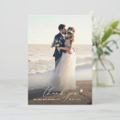 trendy chic Drehbuch Foto Hochzeit danke (Stehend Vorderseite)