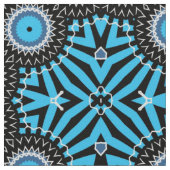 Trendy Chic Geometric Black and Turquoise Pattern Stoff (Nahaufnahme)