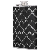 Trendy Chic Geometric Black and White Flachmann (Links)