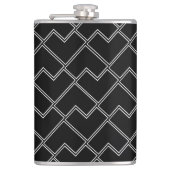 Trendy Chic Geometric Black and White Flachmann (Vorderseite)