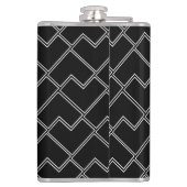Trendy Chic Geometric Black and White Flachmann (Rückseite)
