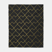 Trendy Chic Geometric Golden Black Fleecedecke (Vorderseite)
