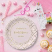 Trendy Chic Geometric Golden Blush Pink Pappteller (Party)