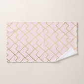Trendy Chic Geometric Golden Blush Tiles Pattern Badhandtuch Set (Handtuch)