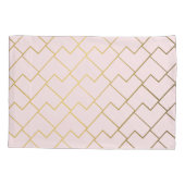 Trendy Chic Geometric Golden Blush Tiles Pattern Kissenbezug (Rückseite)