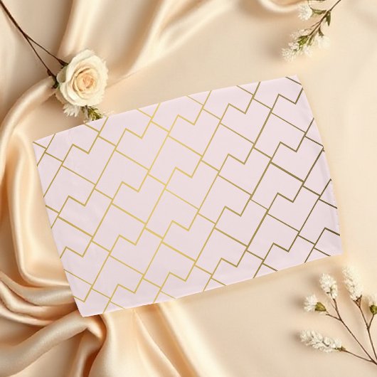 Trendy Chic Geometric Golden Blush Tiles Pattern Kissenbezug