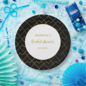 Trendy Chic Geometric Golden Blush Tiles Pattern Pappteller (Party)