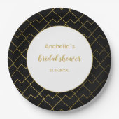 Trendy Chic Geometric Golden Blush Tiles Pattern Pappteller (Vorderseite)