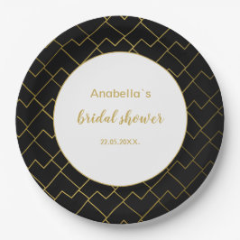 Trendy Chic Geometric Golden Blush Tiles Pattern Pappteller