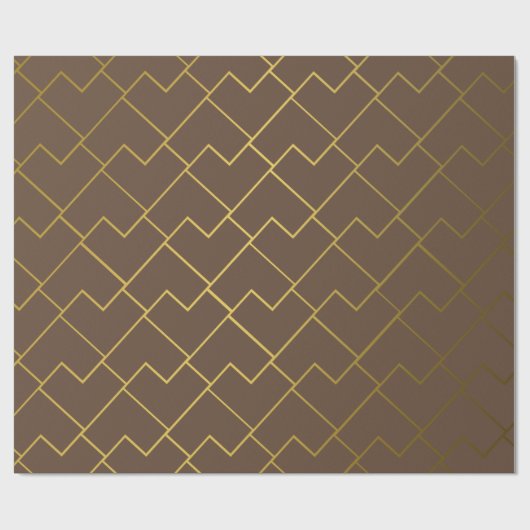 Trendy Chic Geometric Golden Brown Geschenkpapier (Flach)