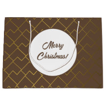 Trendy Chic Geometric Golden Brown