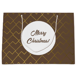 Trendy Chic Geometric Golden Brown Große Geschenktüte