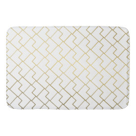 Trendy Chic Geometric Golden Tiles Pattern Bath Ma Badematte