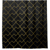 Trendy Chic Geometric Golden Tiles Pattern Shower Duschvorhang (Vorderseite)