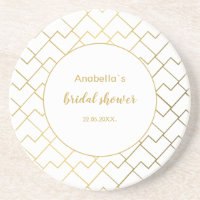 Trendy Chic Geometric Golden White