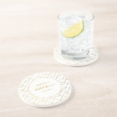 Trendy Chic Geometric Golden White Getränkeuntersetzer (Seite)