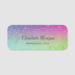 Trendy Chic Glitzer Lila Green Namensschild