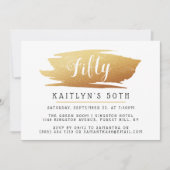 Trendy & Chic Gold Foil Ladys Birthday Einladung (Vorderseite)