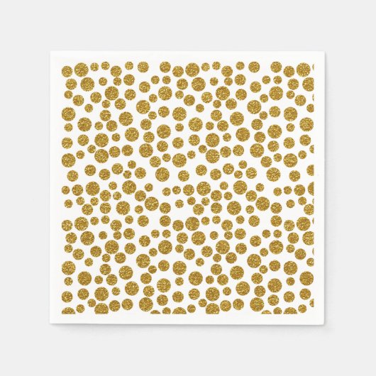 Trendy Chic Gold Polka Dots Glitzer Foto Print Serviette (Vorderseite)
